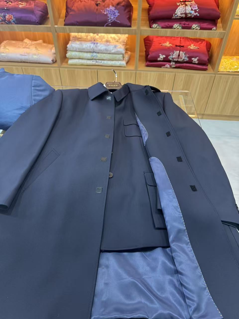 高档行政中山寿衣男全套现代装中老年寿服老人冲喜寿衣服七件套