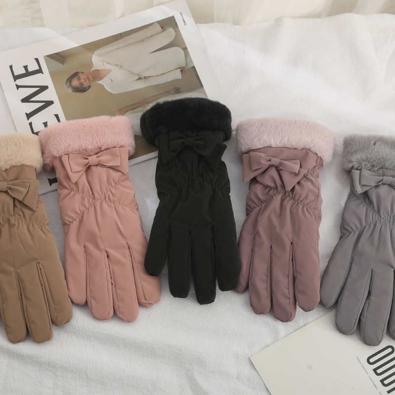 手套女士冬季防寒保暖加厚加绒骑车电动摩托车触屏滑雪骑行手套男