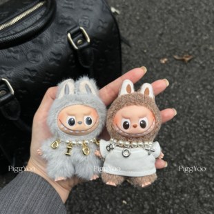 原创拉布布定制名字珍珠项链LABUBU百搭气泡字母项链心底密码着替