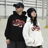 长袖 JuiceUnicorn原创金蛇狂舞国潮美式 复古男女帽衫 重磅兜帽卫衣