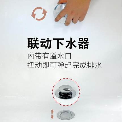 浴缸下水管去水器连体浴缸排水管软管移动浴缸带溢水澡盆浴缸配件
