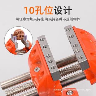 全钢万向桌虎钳木工重型台虎钳多功能迷你台钳度旋转台虎夹钳