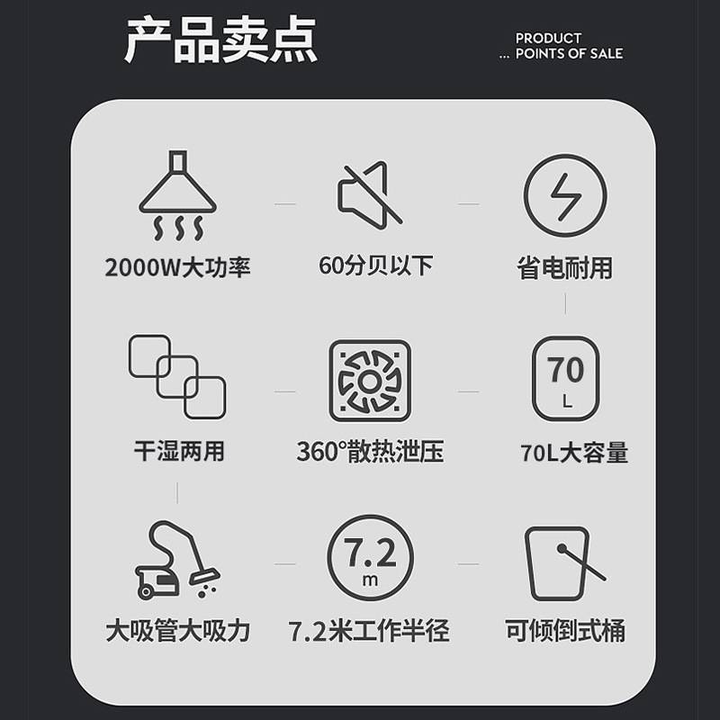 洁霸BF510A吸尘器工业强大吸力吸水机干湿两用桶式商用洗车店70L