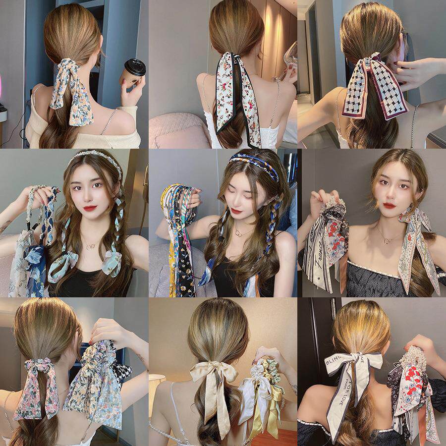 发带女绑发丝巾丝带头饰网红2025年新款头绳法式头巾夏季头发飘带