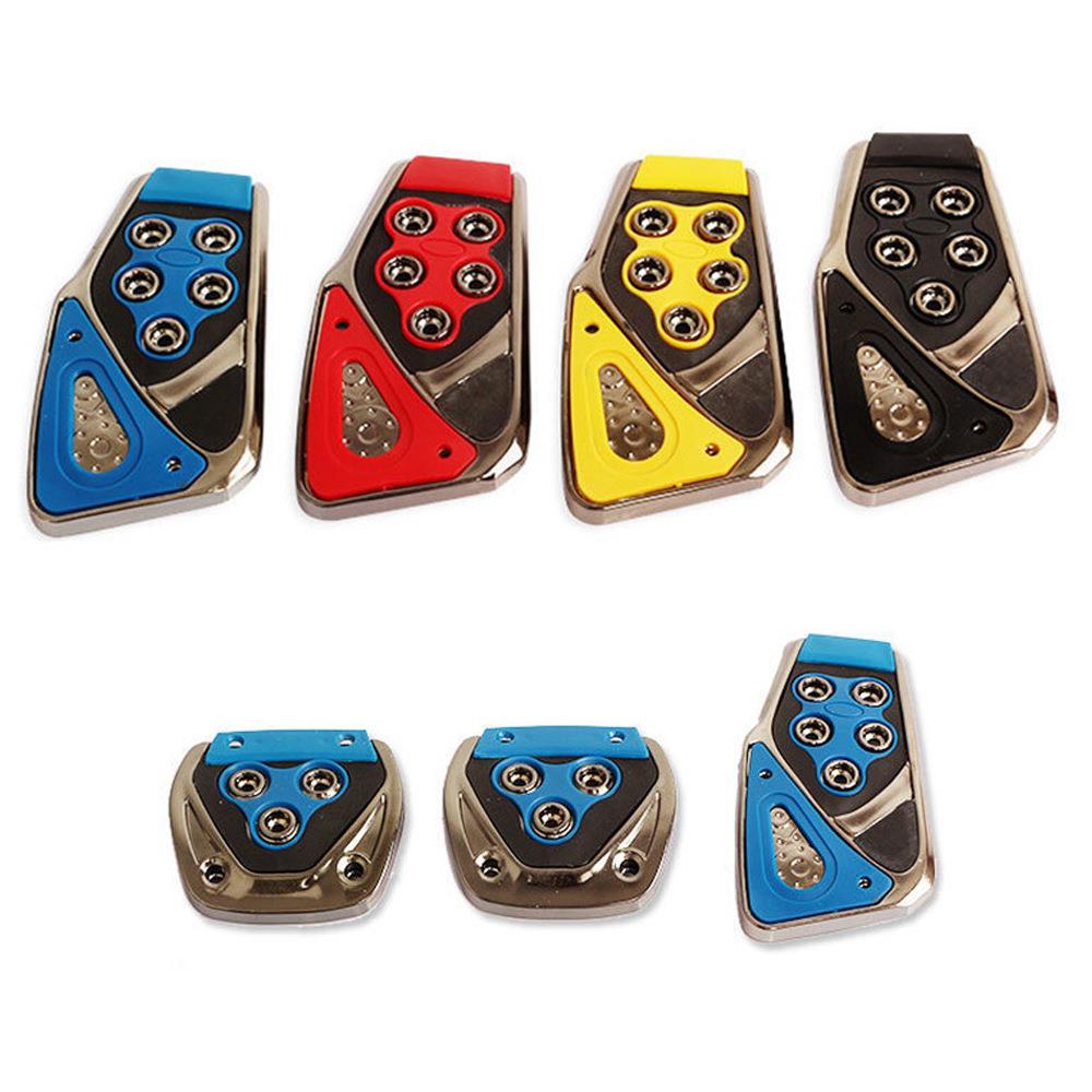 跨境汽车改装手动挡刹车制动板离合器防滑脚踏板3套装铝合金塑料