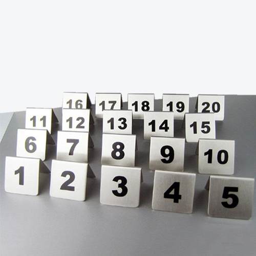 不锈钢台号牌桌号牌台面红色数字餐厅牌餐桌牌号码牌叫号牌台牌