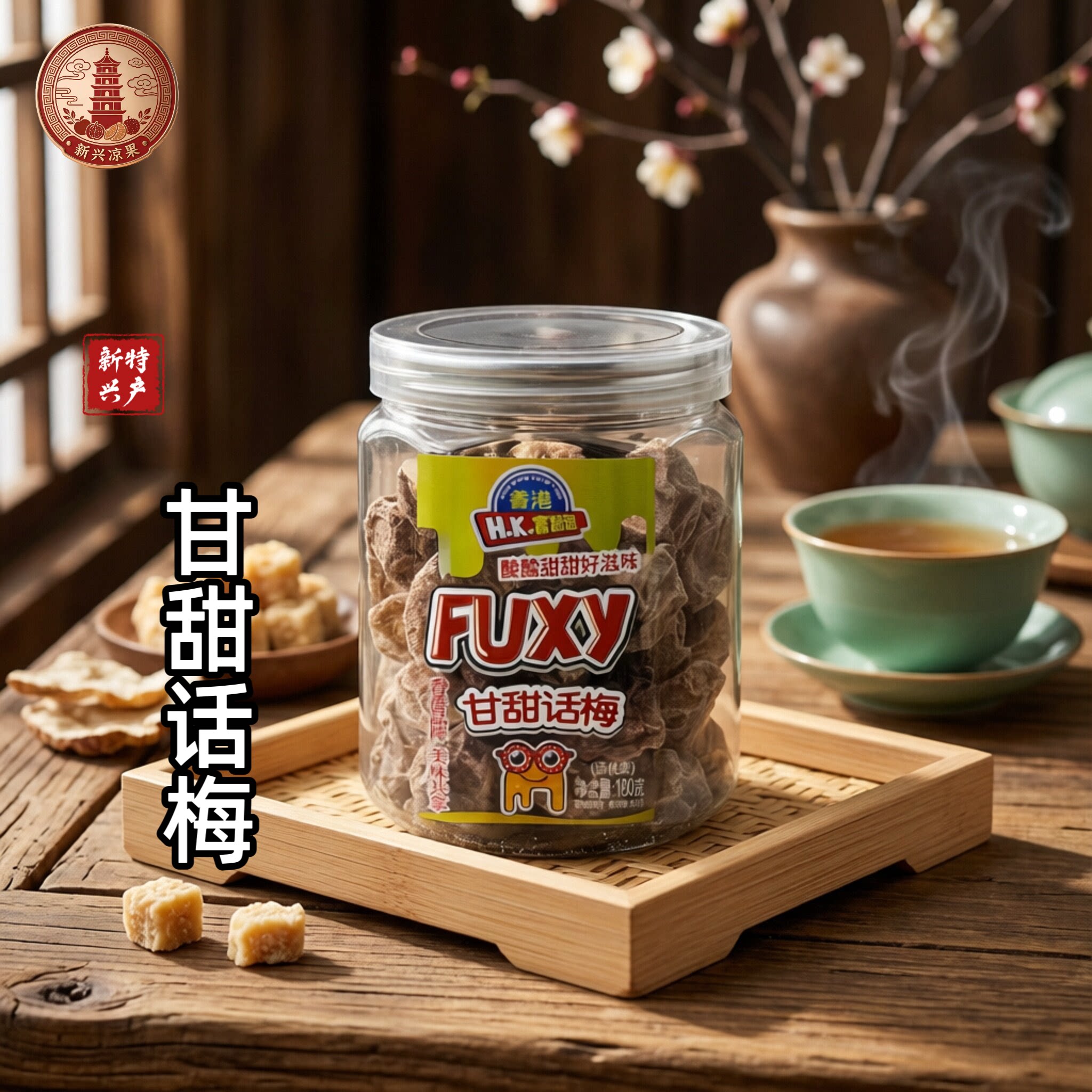 甘甜话梅180g罐装新兴特产话梅肉干果脯蜜饯零食小吃休闲食品