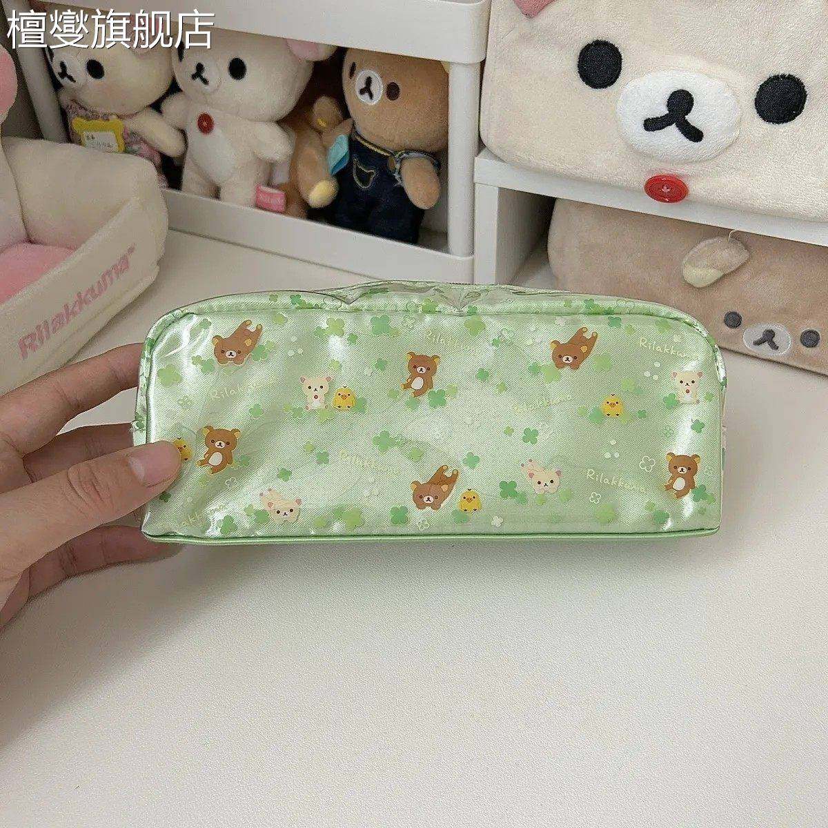 正品旗舰店文具女生可爱笔袋高颜值ins风san-x轻松熊限定幸运四叶草大容量收纳袋,文具电教/文化用品/商务用品,笔袋,淘宝优惠券,粉丝福利购,淘宝优惠卷