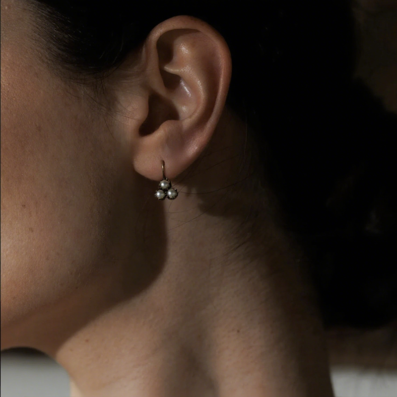 TATABORELLO · LAME 三颗 玻璃珍珠 吊坠 耳环［意大利设计师］