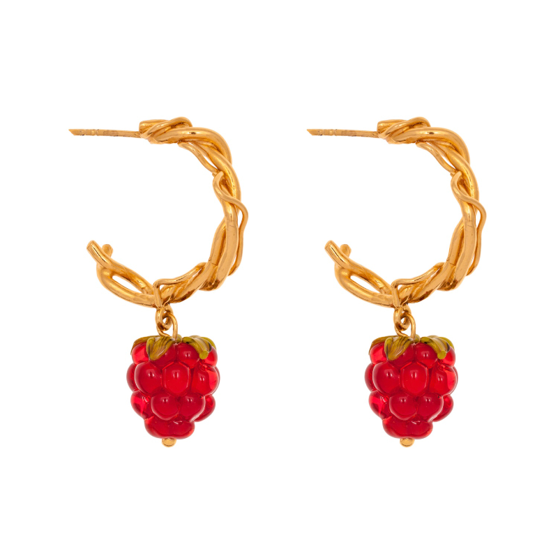 10 DECOART · Raspberries 野生树莓  环状 耳环［波兰设计师]