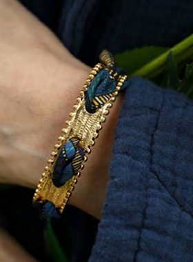 AN-NEE · DIVA 绿调 波希米亚 2cm 丝巾手镯［法国设计师］