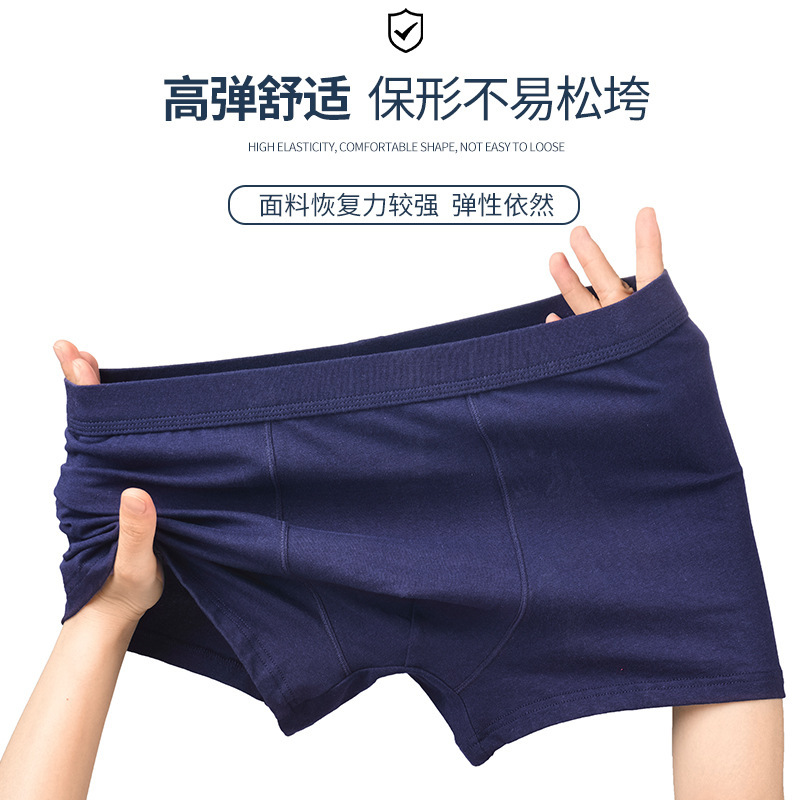 新款男士内裤男生四角纯棉弹力棉