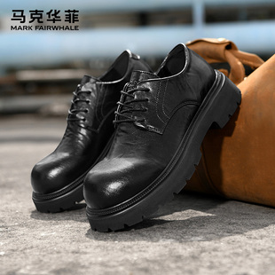 增高休闲鞋 马克华菲男鞋 男商务英伦风大头皮鞋 25春新款 子 休闲皮鞋