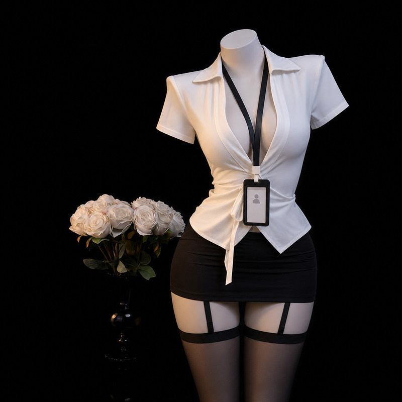 情调性感秘书制服OL办公室御姐免脱睡衣套装趣味内衣qqny包臀裙女