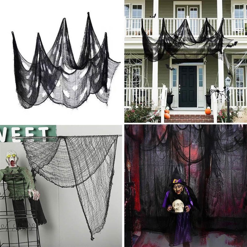 HOT SALES!!! Black Halloween Creepy GaLuze Large Grid Yarn