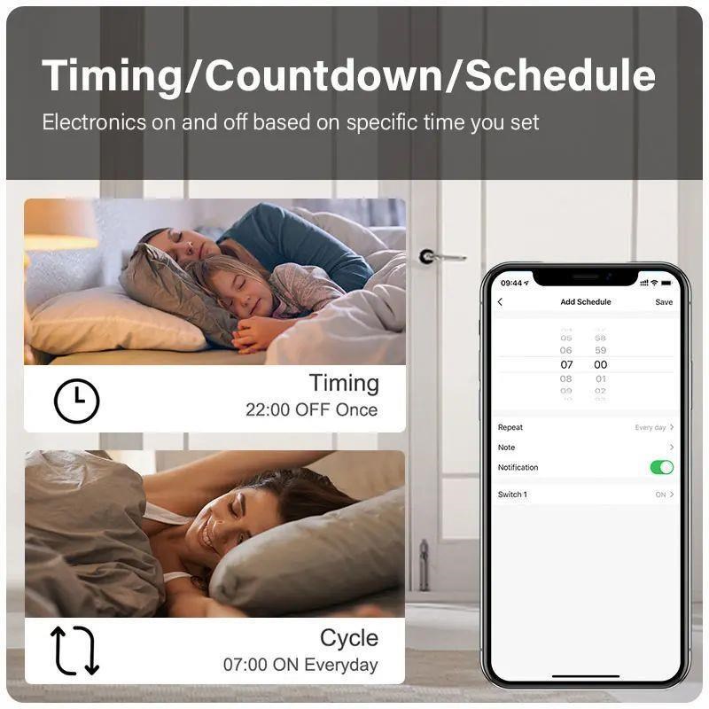 16A Tuya WiFi Minip DIY Smart Switch 2 Way Control Smart Hom