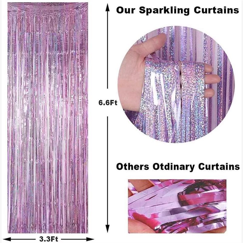 Gold Foiel Curtain Fringe Pink For Backdrop Party Back Drop