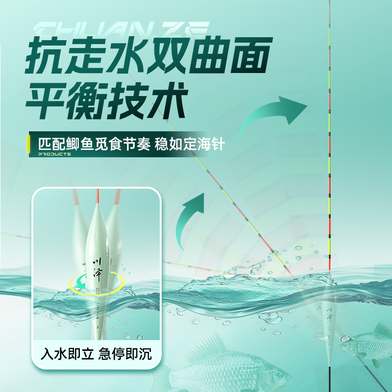 川泽浮漂CJ鲫鱼漂鲤鱼高灵敏清晰醒目抗走水专攻轻口鱼标钓鱼用具