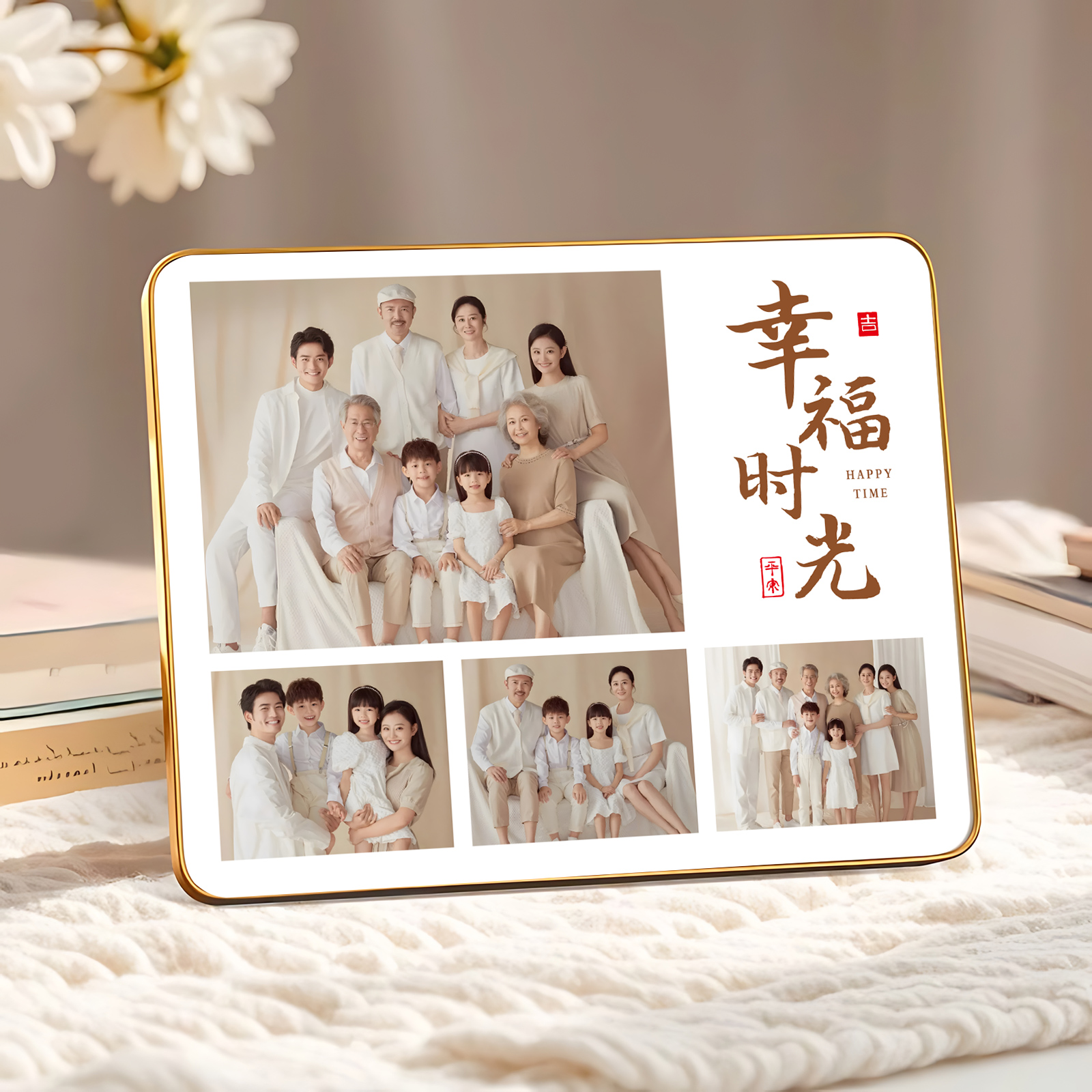 全家福多宫格相框挂墙纪念摆台照片定制洗照片打印加相框水晶放大