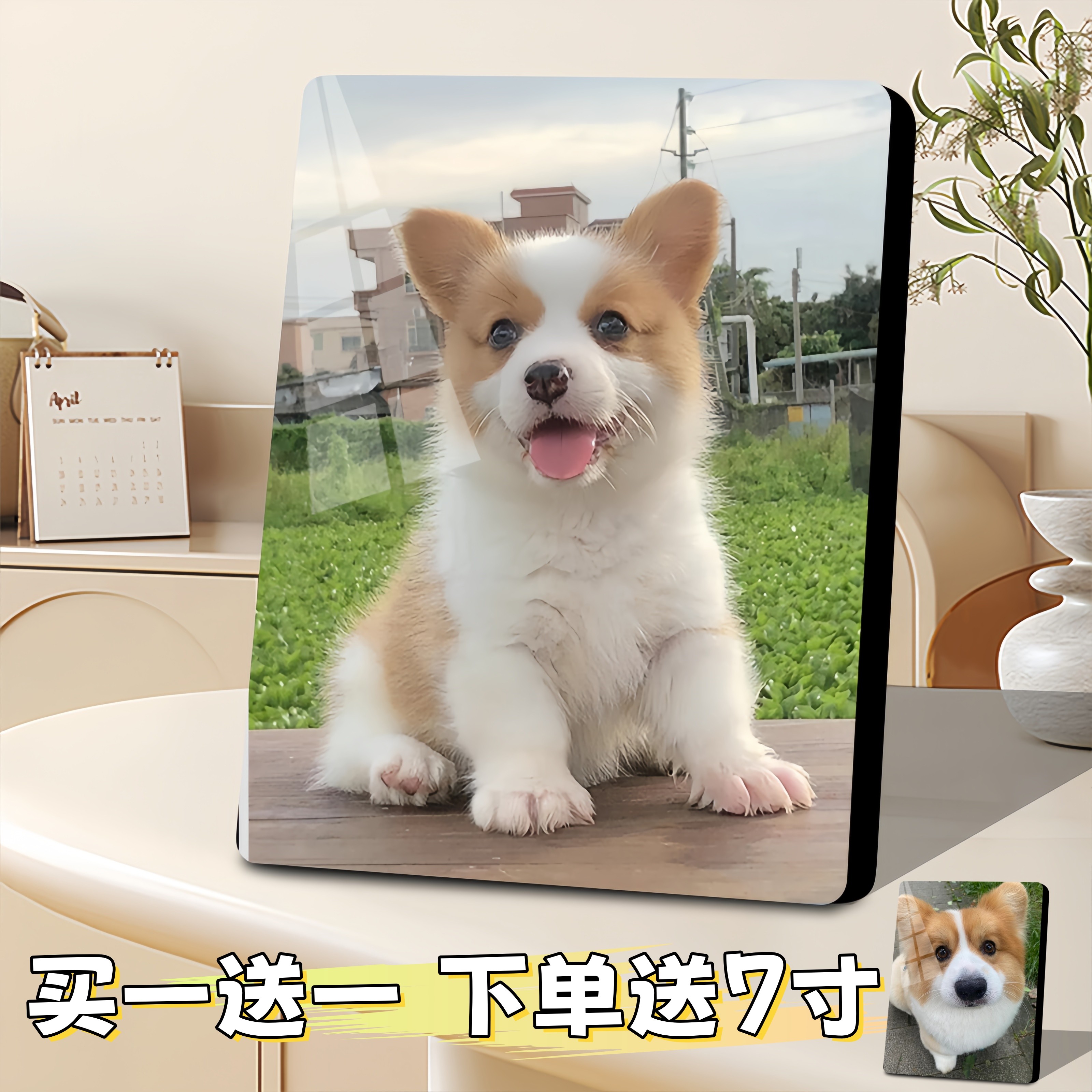 宠物纪念礼品猫咪狗狗相框洗照片做成相框照片定制水晶相片摆台挂