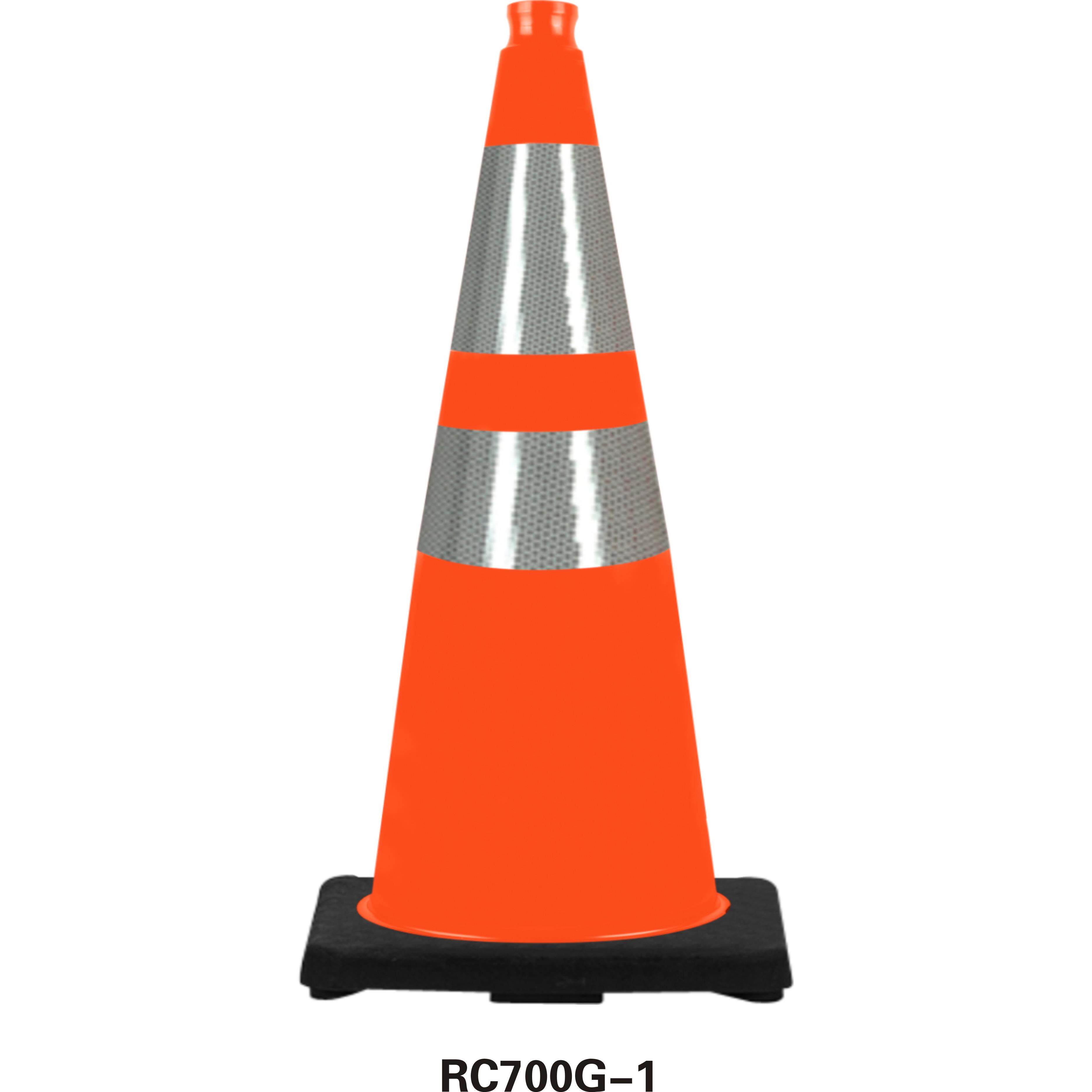 厂家直供出口耐用型反光警示路锥防撞橡胶路障交通锥450-1