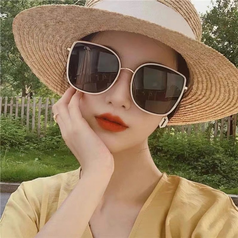白色墨镜女高级感2025新款防紫外线潮白色边框大脸显瘦眼镜太阳镜
