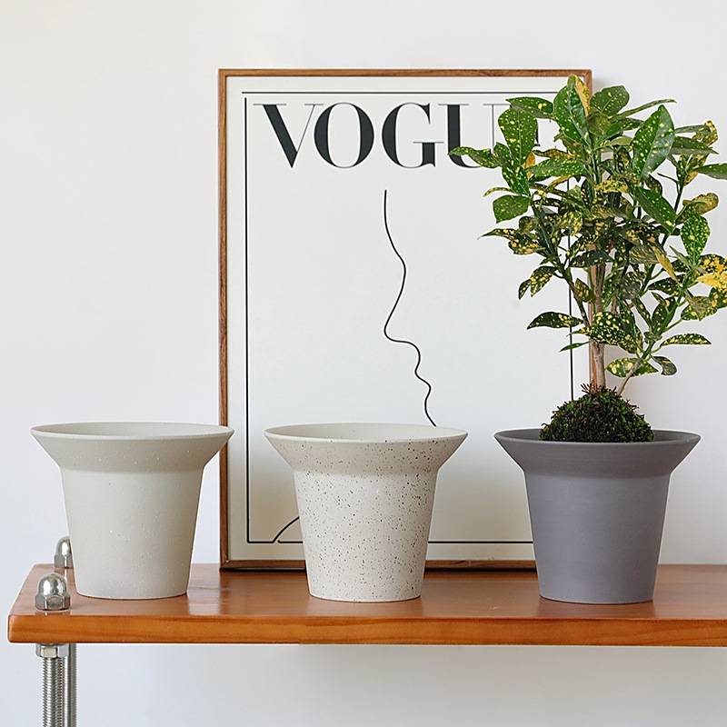 日式多肉兰花北欧艺术蝴蝶兰专用块根陶土陶盆盆栽套盆小陶瓷花盆