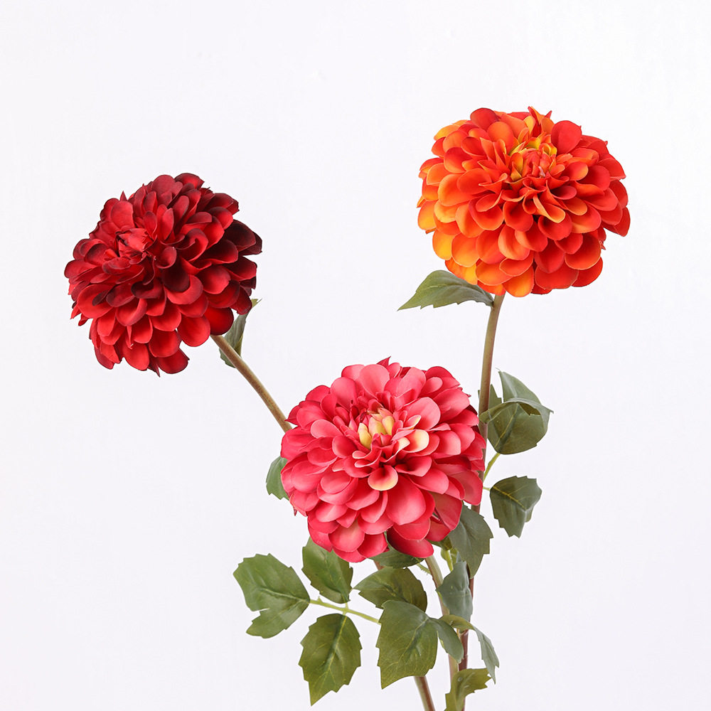 天竺菊大丽菊欧式仿真花 绢花家居客厅餐桌装饰假花摆件天竺菊