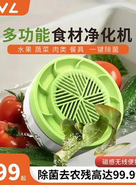 超声波果蔬清洗机杀菌去农残蔬菜水果洗菜机多功能食材净化机神器