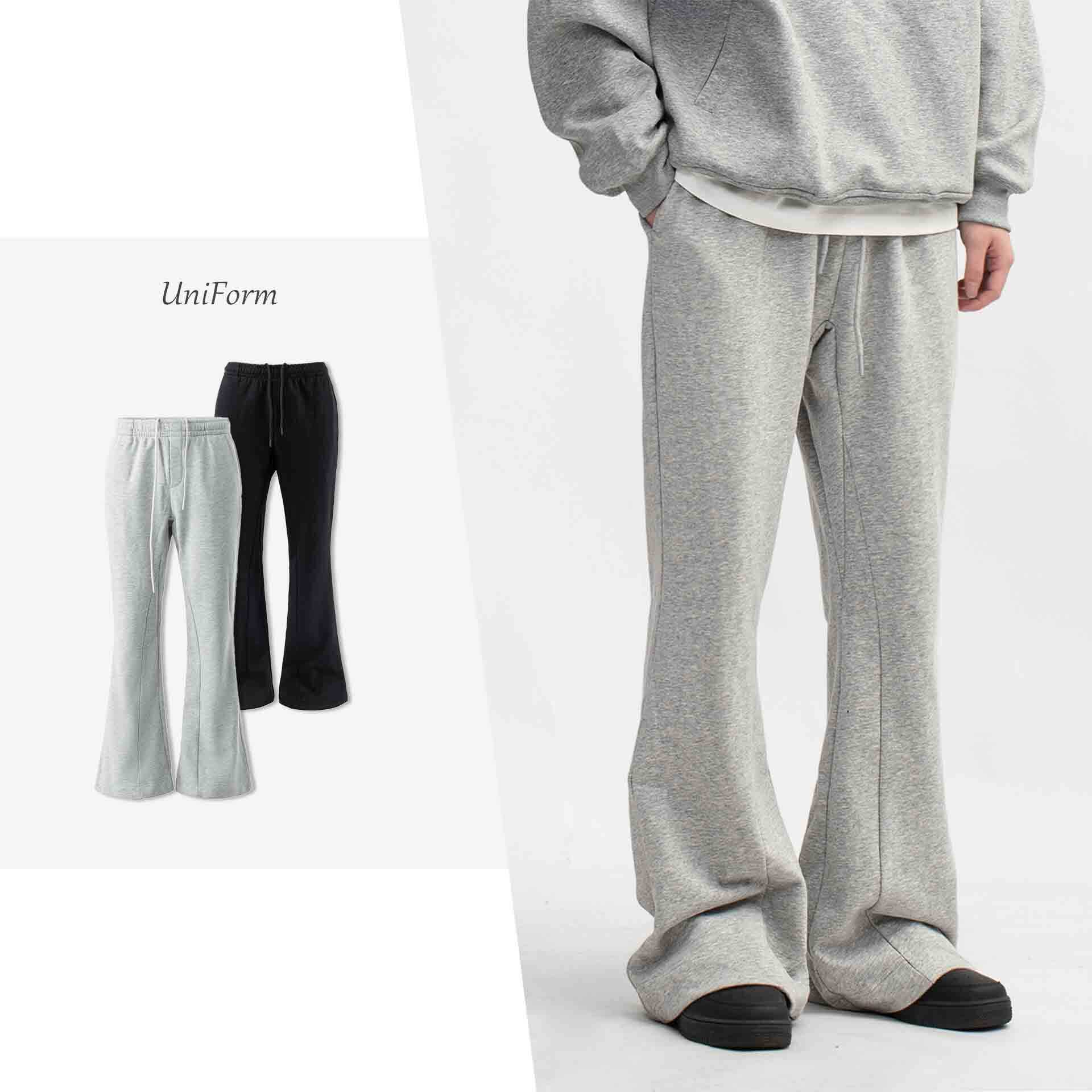 UniForm 420G美式cleanfit拼接vibe直筒微喇卫裤宽松百搭休闲长裤