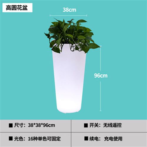 L美D植尚发光大口装饰灯北欧E陈庭院园林防水Q创意种时大圆形花盆