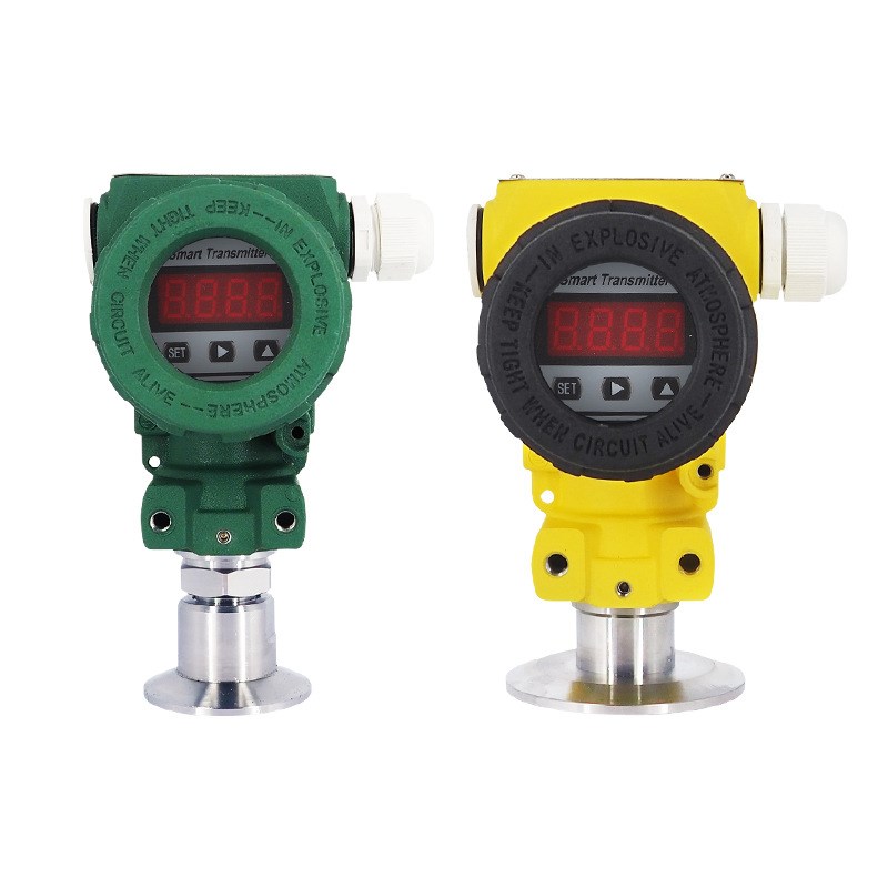 64mm卡盘平0.5卫o生型快爆压力变送器隔膜防堵无腔卡箍式防装5膜