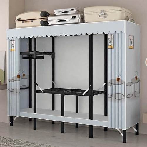 免安装衣柜家用卧室折叠衣柜加厚出租房用全钢架简易衣柜结实耐用