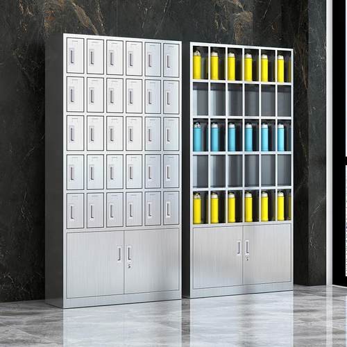 304不锈钢水杯柜多不锈钢水格员工多 物带锁工厂车层间茶杯储存柜