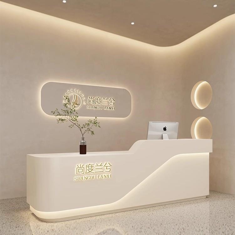 简约现代服待装诊店收银台美容院理发店吧台无品牌/司接台口腔所