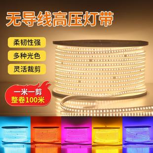 LED高压无导线灯带220V防水灯条工程家用吊顶LED通电即亮高亮度