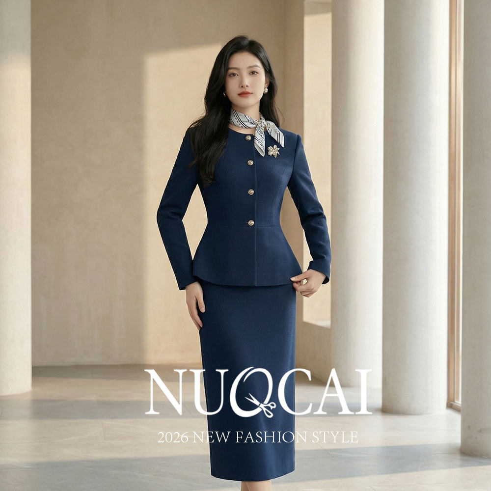 亿诺彩#接待空姐制服职业套装高端 职业案场客服工作服轻奢优雅长