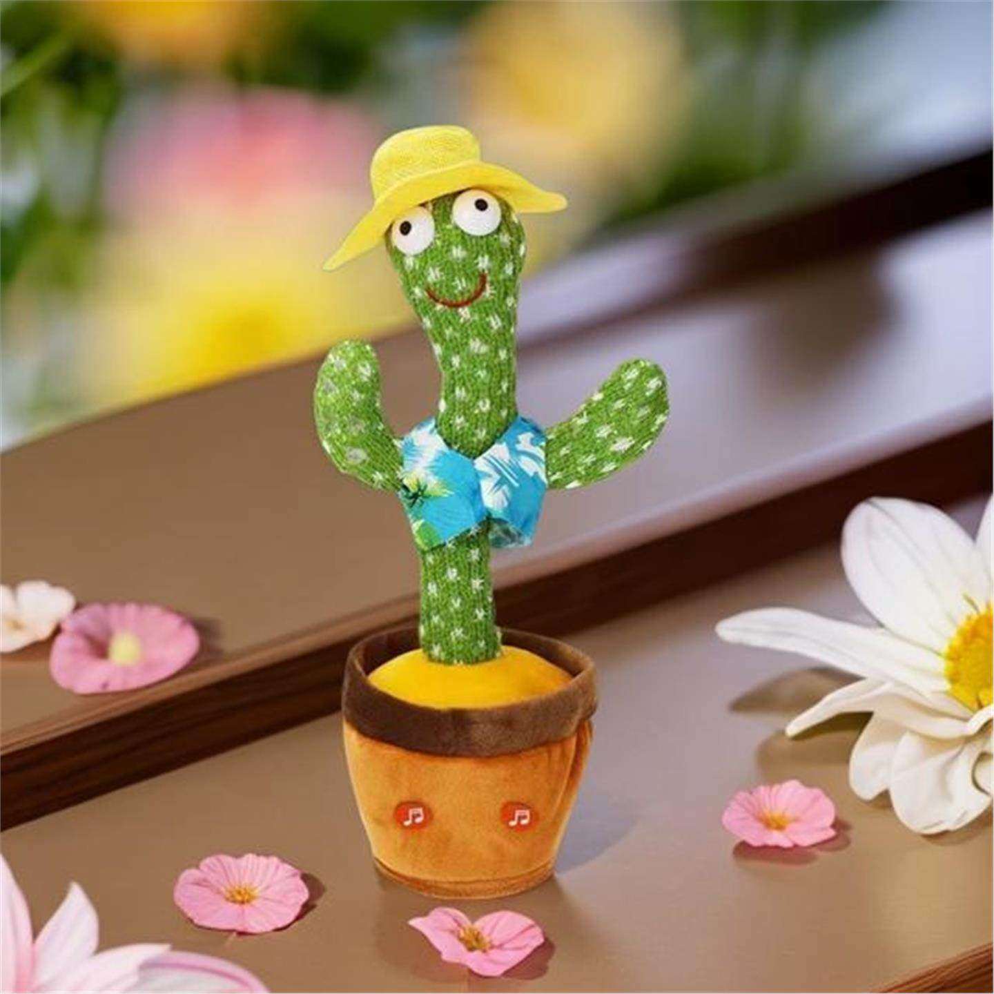 哄娃神器仙人掌玩具会学说话学宝哭会毛绒玩具跳舞唱歌可充电