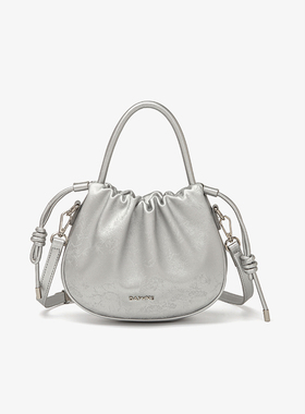 达芙妮Daphne新中式时尚百搭褶皱单肩斜挎包6124183148/10225