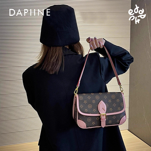 达芙妮Daphne经典 老花腋下单肩斜挎法棍包女DFN10351 印花2025新款