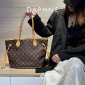 达芙妮Daphne经典 印花百搭腋下手提单肩大容量托特包DFN10333