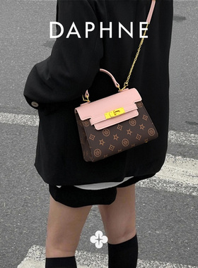 Daphne/达芙妮2025新款经典印花百搭凯莉包女单肩斜挎手提包10349