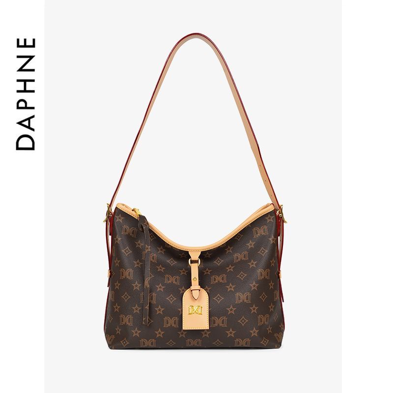 Daphne/达芙妮2025新款印花经典轻奢女单肩腋下包气质复古托特包