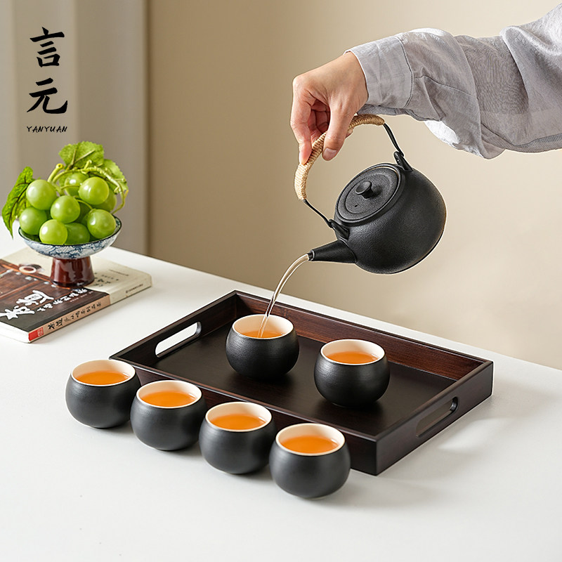 陶瓷茶壶泡茶家用高档一人专用茶水分离大容量提梁壶功夫茶具单壶