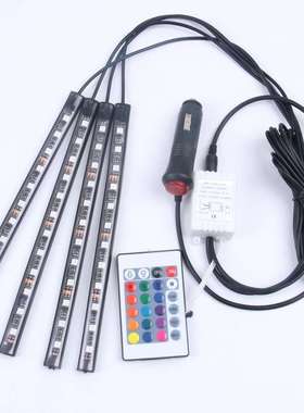 5050RGB 12LEDs氛围灯脚底灯汽车装饰灯车室内七彩气氛灯氛围灯