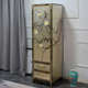 家用卧室实木单门衣柜新中式 客厅储物柜子小户型轻奢衣橱复古立柜