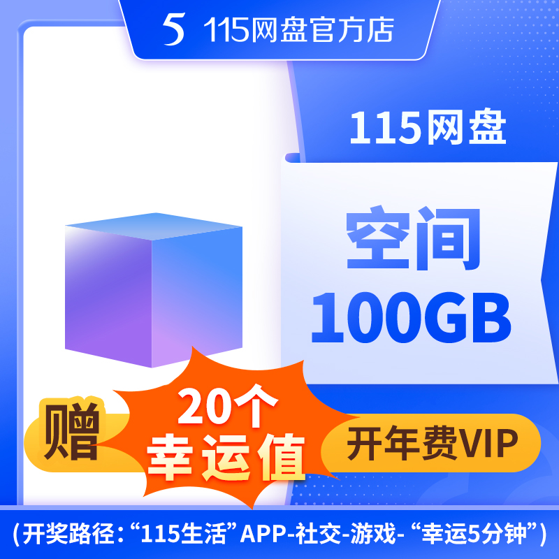 115网盘 100GB空间扩容长期有效【订单备注填写纯数字充值账号】