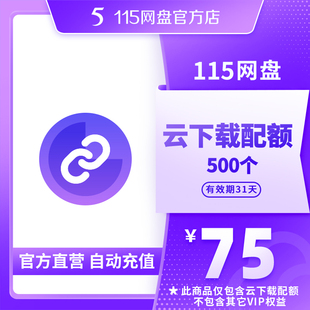 订单备注填写纯数字充值账号 115网盘 云下载配额500个