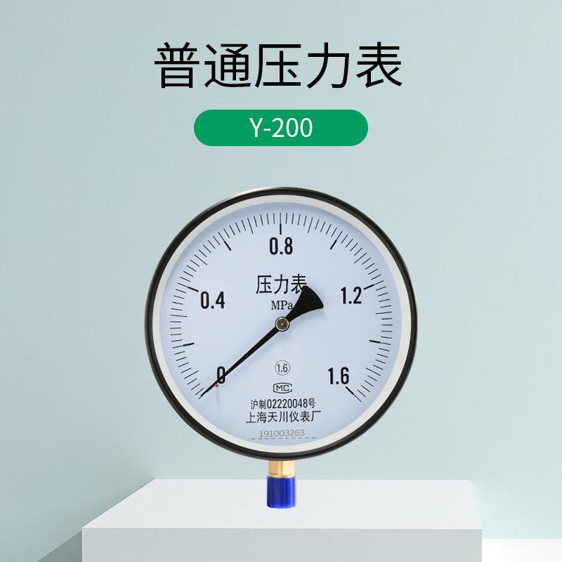 上海天川Y2600径-向压力表0-压0.6 1 1. 2.Y-2005mpa水压气压锅炉