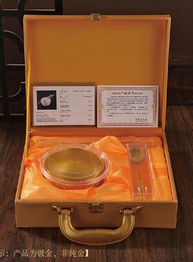 中式创意百福金碗五福临门三件套筷子勺子碗婚庆会销商务礼品